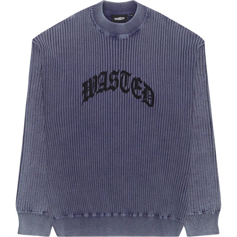 Legacy Rib Sweater Strik Blue fra Wasted Paris