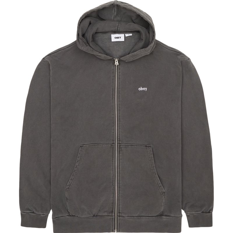 Lowercase Pigment Zip Hoodie Grå fra Obey