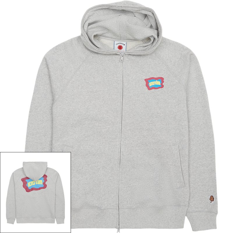 Block Logo Zip Hood Sweatshirts Grey fra Icecream
