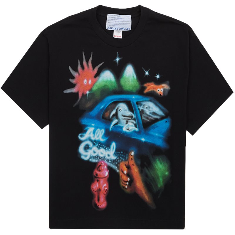 All Good Airbrush Tee T Shirts Black fra Jungles Jungles Pty Itd