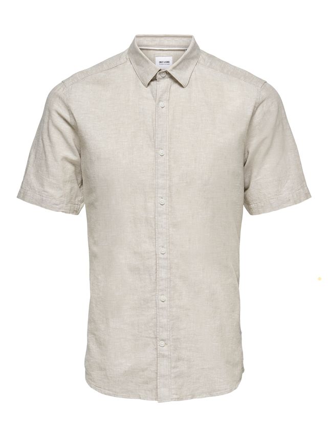 Onscaiden Ss Solid Linen Shirt Noos fra Only & Sons