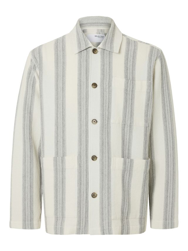 Slhtony Waffle Stripe Overshirt fra Selected