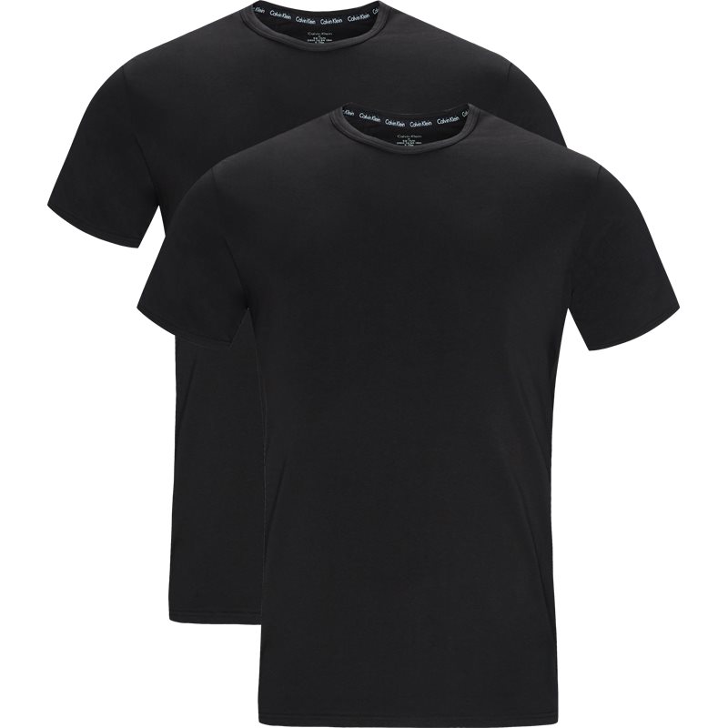 2 Pack O Neck T Shirts Sort Sort fra Calvin Klein