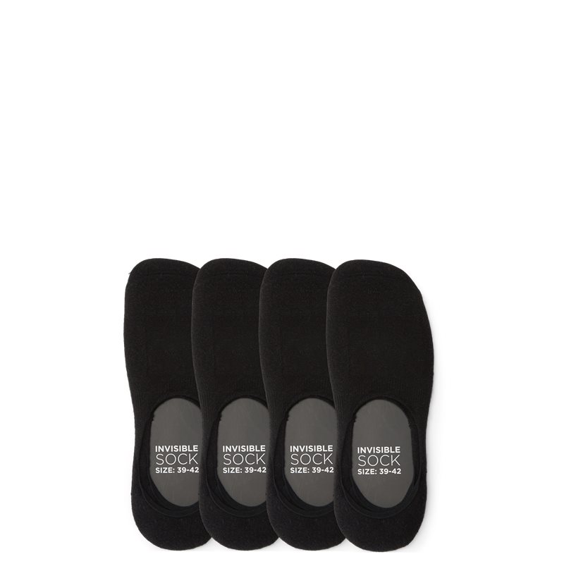 Invisible 4 Pack Socks Black fra Quint
