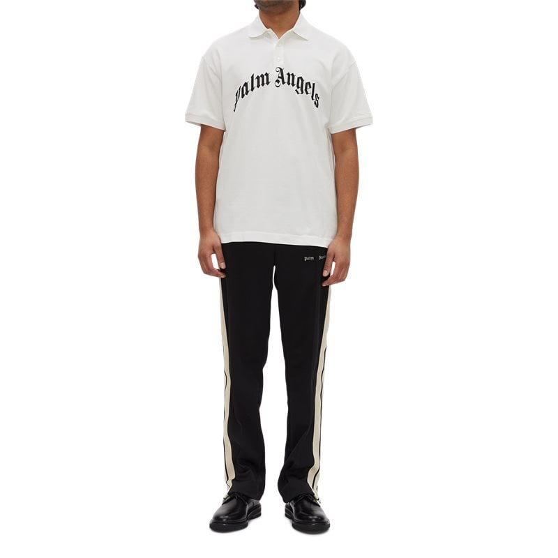 Curved Logo Polo T Shirt fra Palm Angels