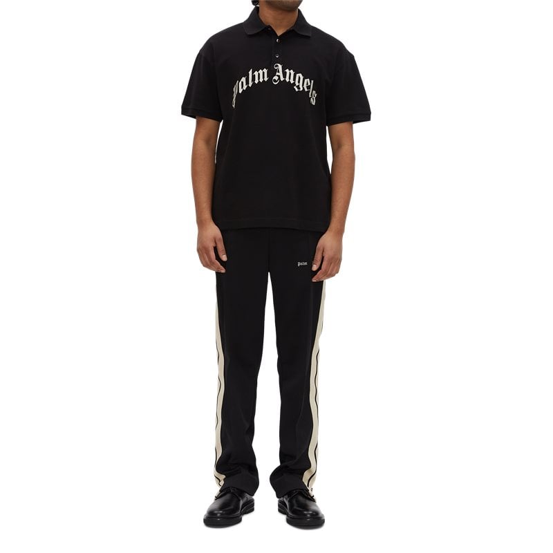 Curved Logo Polo T Shirt fra Palm Angels
