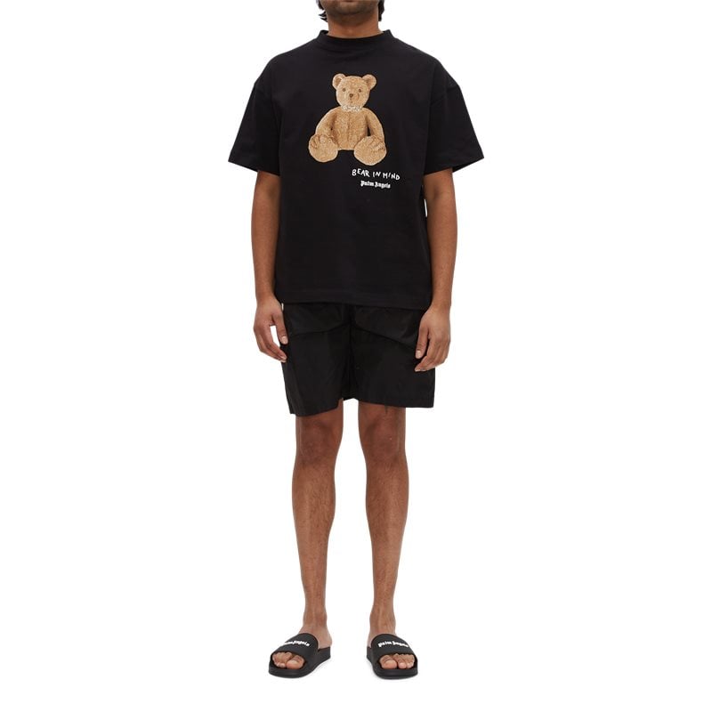 Curved Logo Swin Shorts fra Palm Angels