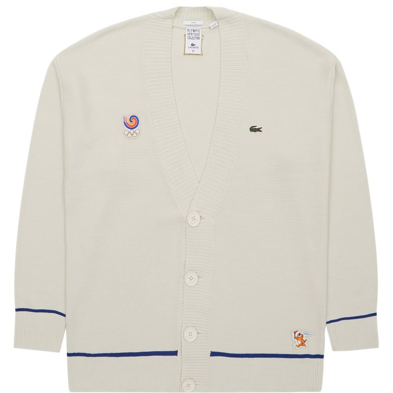 Ah8596 Olympic Heritage Sweater Strik Off White fra Lacoste